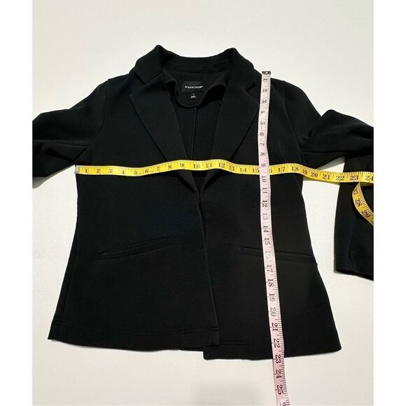 41 Hawthorn Women's Open‎ Front Notch Lapel Blazer Jacket Pockets Black Small - Picture 8 of 11